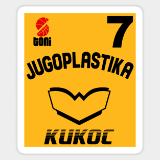 Jugoplastika Yugoslavia Croatia Retro Toni Kukoc Basketball Design Sticker